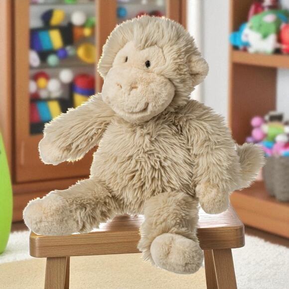Mary Meyer Plush Popcorn Monkey FabFuzz Stuffed Animal Nursery Decor Shower 16" - Picture 1 of 10